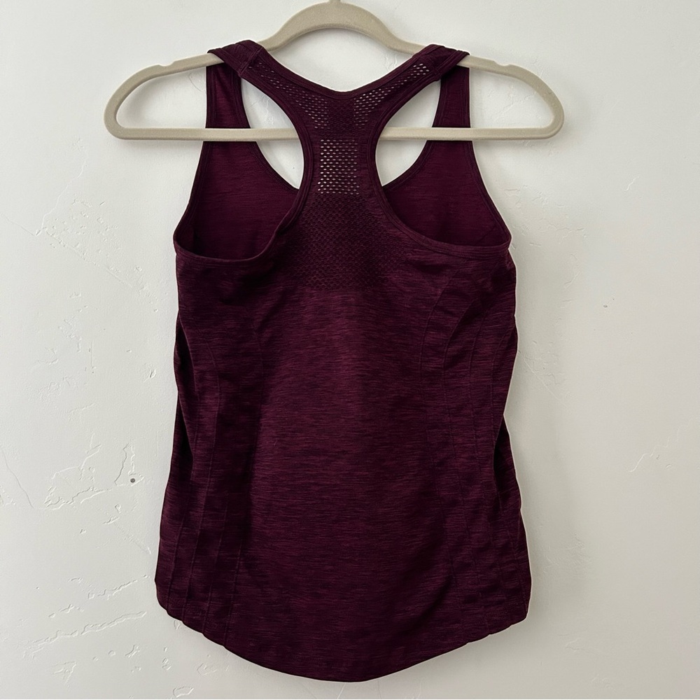Alphalete Racerback Athletic Tank Top Fitted Marled Burgundy Size‎ Small - Picture 2 of 9